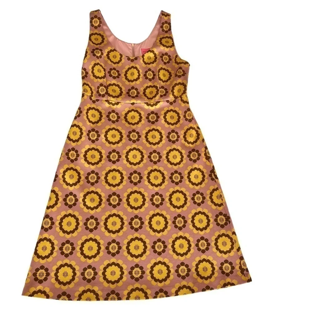 KATE SPADE Geo Floral Jacquard Midi Dress Size 10